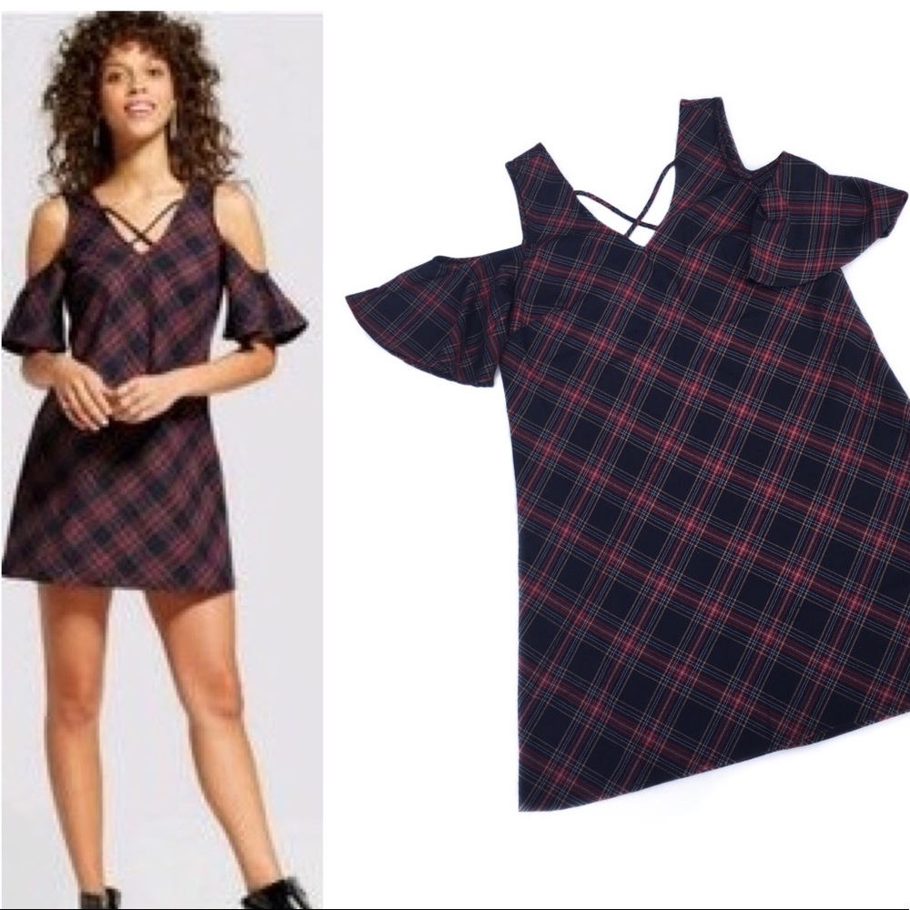 Big Strike USA plaid dress Sz M